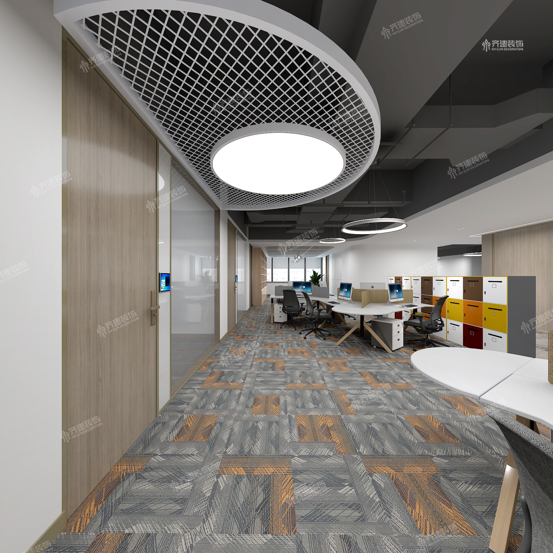 上海三菱重工空調開放式員工辦公區裝修設計