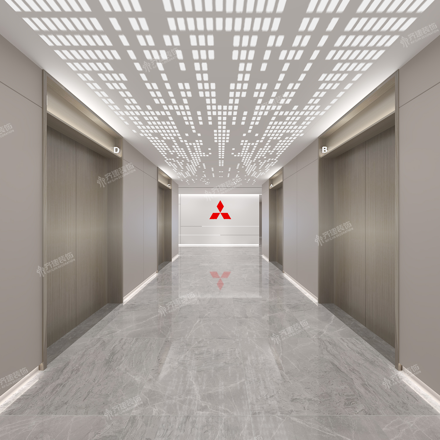 上海三菱重工空調辦公室前廳大堂裝修設計