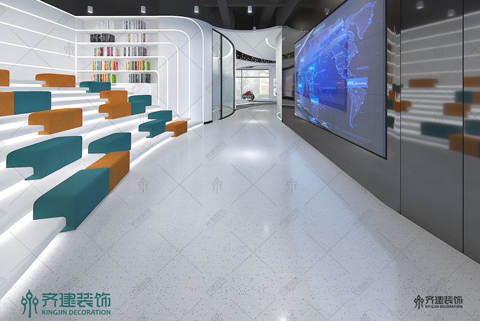 上海湯泉國際大廈辦公室數(shù)字展廳裝修設(shè)計效果圖