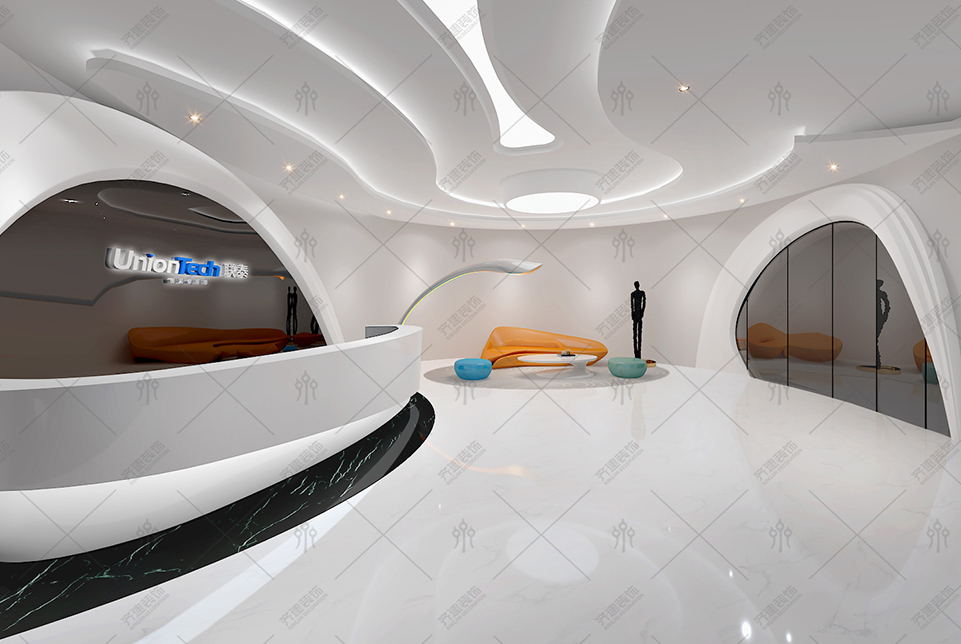 上海聯泰科技辦公室裝修設計效果圖案例