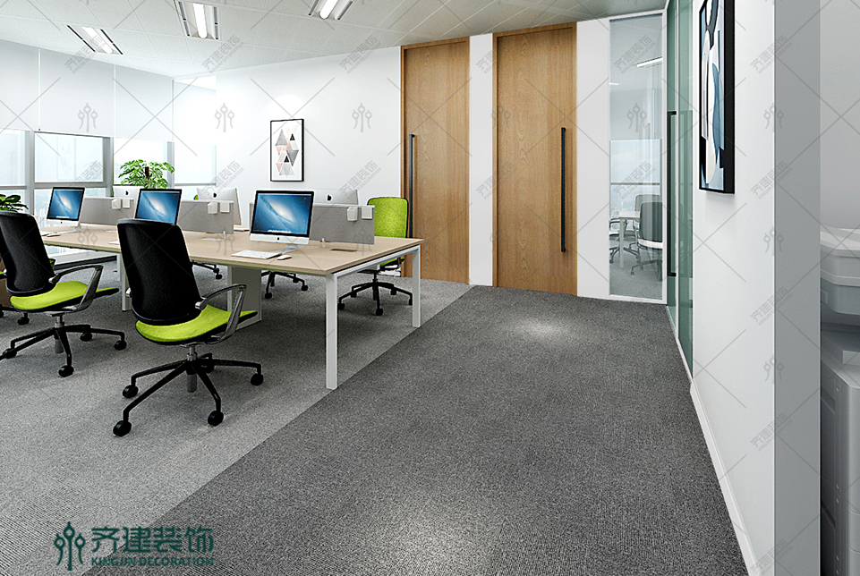上海品責資產員工辦公區裝修設計效果圖