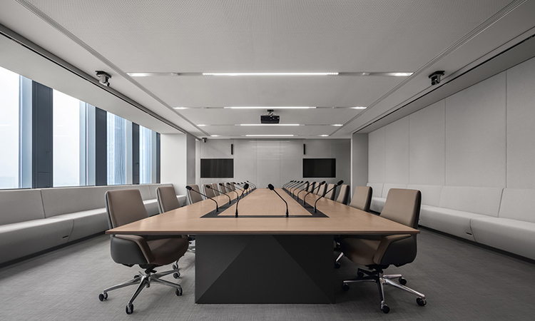 多媒體會議室專業裝修施工效果圖   
